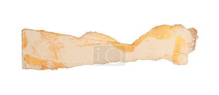 Foto de Desgarrado viejo grunge piezas de oro textura papel de cartón aislado sobre fondo blanco. - Imagen libre de derechos