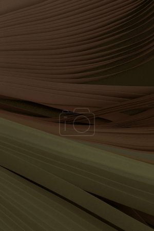 Photo for Dark brown color strip wave paper. Abstract texture background. - Royalty Free Image