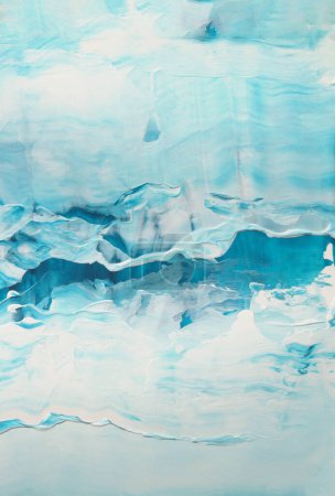 Téléchargez les photos : Huile et acrylique frottis frottis peinture murale. Texture abstraite fond blanc et bleu tache de couleur brosse. Art contemporain. - en image libre de droit