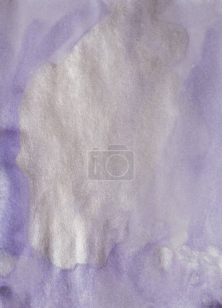 Photo for Beige, violet and nacre silver watercolor painting paper empty wall. Abstract texture copy space neutral grunge background. - Royalty Free Image
