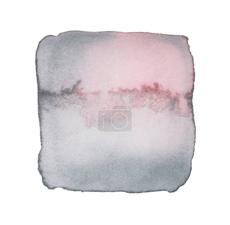 Photo for Ink watercolor hand drawn square stain blot. Wet pastel color paper texture background. - Royalty Free Image