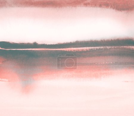 Foto de Tinta acuarela mancha de flujo de humo dibujado a mano mancha sobre fondo de textura de papel húmedo. Beige, colores pastel rosados. - Imagen libre de derechos
