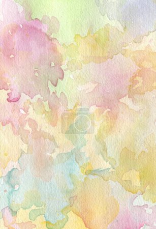 Photo for Ink watercolor hand drawn smoke flow stain blot on wet paper texture background. Pastel colors. - Royalty Free Image