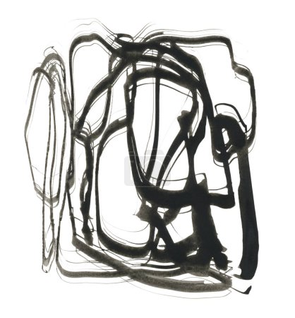 Foto de Bosquejo garabato dibujado a mano ola de tinta negra elemento blot.design dibujado a mano. Textura arte abstracto fondo - Imagen libre de derechos