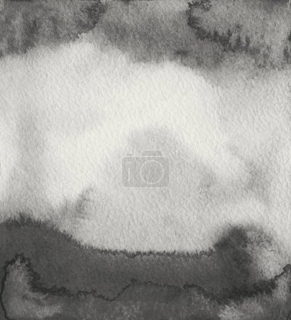 Foto de Tinta acuarela dibujado a mano humo mancha mancha paisaje. Fondo de textura de papel de color gris, negro húmedo. - Imagen libre de derechos