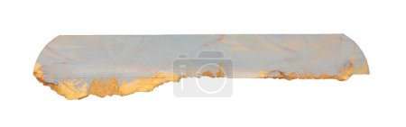 Photo for Torn empty old grunge pieces texture cardboard paper on white background. Beige and gold color. - Royalty Free Image