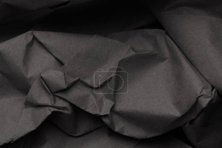 Photo for Black Brown beige crumpled package old craft paper blank grain texture copy space background. - Royalty Free Image