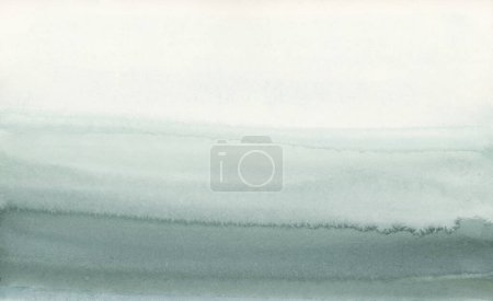 Foto de Tinta acuarela dibujado a mano humo flujo mancha manchas ola paisaje sobre papel mojado textura fondo. Azul, gris, beige. - Imagen libre de derechos