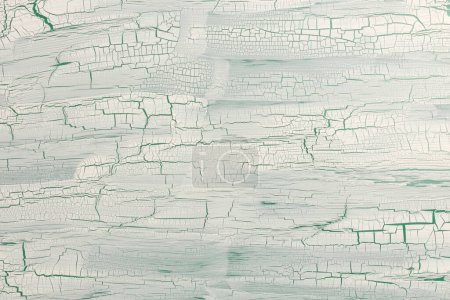 Photo for Craquelure scratch relief texture painting paper wall background. White beige, green color. - Royalty Free Image