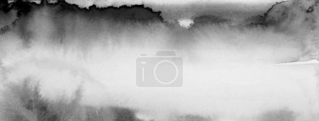 Foto de Arte Abstracto acuarela humo flujo mancha mancha pintura.. Blanco y negro Color lienzo textura fondo. - Imagen libre de derechos