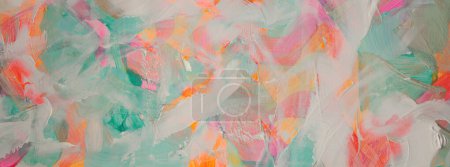 Photo for Art oil and acrylic smear blot canvas painting stucco wall. Abstract texture pastel color stain brushstroke relief texture background - Royalty Free Image