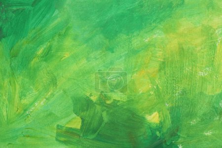 Foto de Texturizado óleo y acrílico frotis círculo blot pared de pintura de lienzo. Resumen Verde, amarillo, color mancha pincelada fondo. - Imagen libre de derechos