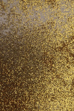 Photo for Gold bronze Glitter confetti painting dot blot. Abstract glow shine background. - Royalty Free Image