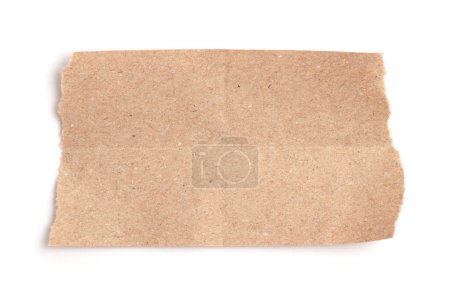 Photo for Empty craft old torn grunge pieces texture cardboard paper white light shadow on white background. - Royalty Free Image