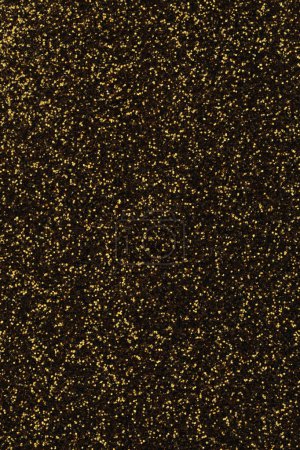 Schwarz und Gold Bronze Glitter Konfetti Malerei Punktefleck. Abstraktes Glühen Hintergrund.