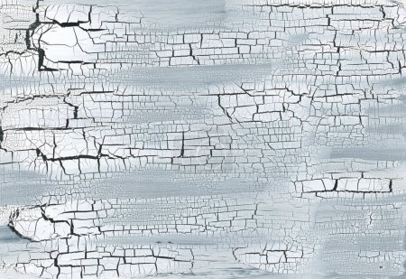 Craquelure scratch cracked texture painting paper wall background. White Beige and blue gray color.