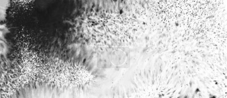 Photo for Black blur smoke grunge ink watercolor spray drop blot on horizontal long white texture paper background. - Royalty Free Image