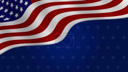 Photo for USA Independence day animation background with American flag and free copy space. 4th of July celebration background. Attributes of American symbols for the national holiday. - Royalty Free Image