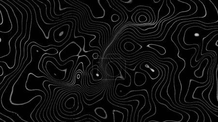 Photo for Abstract white and black cartographic lines background. Topography contour map abstract wide background. Ancient cartographic arts. Web design or presentation. 3d rendering - Royalty Free Image