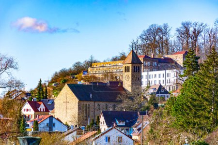 Téléchargez les photos : Maulbronn, Bade-Wurtemberg, Allemagne, église et maisons - en image libre de droit