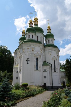 Photo for Vydubychi Monastery is an historic monastery in Ukrainian capital Kyiv. Vydubitsky Monastery - one of oldest Orthodox monasteries in Kyiv - Royalty Free Image