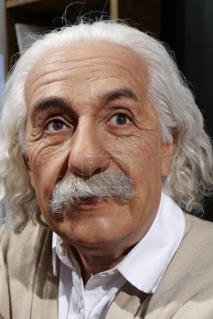 Photo for BUKOVEL, UKRAINE, OCTOBER 13, 2022: Wax figure of world-famous scientist, Nobel laureate, theoretical physicist, creator of theory of relativity Albert Einstein - Royalty Free Image