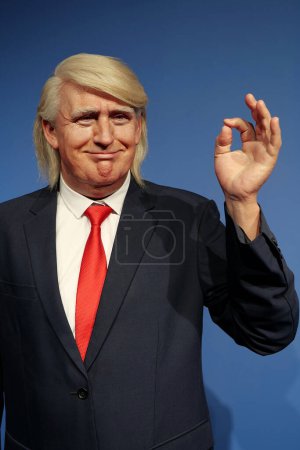 Photo for BUKOVEL, UKRAINE, OCTOBER 5, 2022: Wax figure of Donald John Trump, american businessman, politician and 45th president of the United States of America - Royalty Free Image