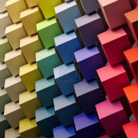 Téléchargez les photos : Cubes multicolores. Palette de couleurs et nuances, gamme de couleurs - en image libre de droit