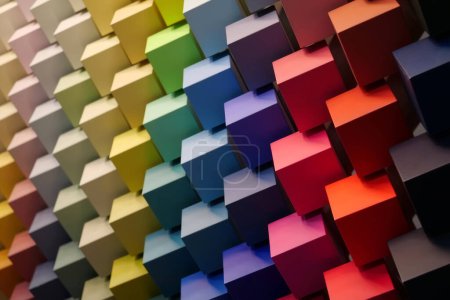 Téléchargez les photos : Cubes multicolores. Palette de couleurs et nuances, gamme de couleurs - en image libre de droit