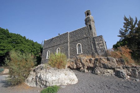 Téléchargez les photos : Église de la Primauté de Saint-Pierre, Mer de Galilée, Tabgha, Israël - en image libre de droit