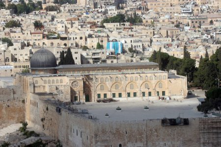 Téléchargez les photos : Mosquée Al-Aqsa, un lieu saint musulman situé sur le Mont du Temple à Jérusalem, Israël - en image libre de droit