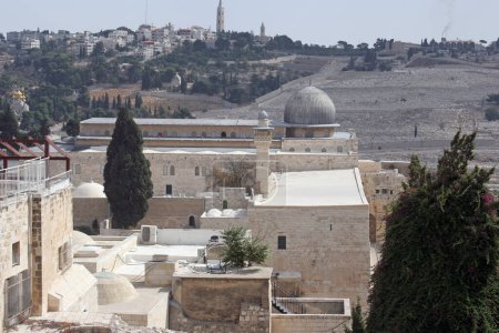 Téléchargez les photos : Mosquée Al-Aqsa, un lieu saint musulman situé sur le Mont du Temple à Jérusalem, Israël - en image libre de droit