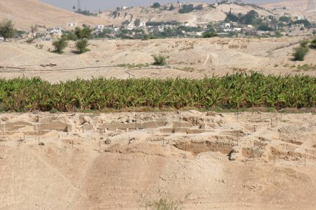 Archäologische Ausgrabungen des dritten Palastes des Herodes im Wadi Qelta westlich von Jericho, Jordantal, Westjordanland, Palästina, Israel