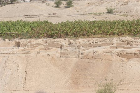 Archaeological excavations of Herod's third palace in Wadi Qelta west of Jericho, Jordan Valley, West Bank, Palestine, Israel
