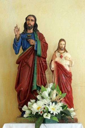 Sacred Heart of Jesus, statue in the chapel of Saint Anne in Bacevac, Croatia