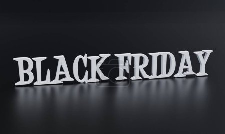 Photo for Black Friday 3D text banner or poster design isolate on background. Big Discount Sale Concept idea and creative, copy space. 3d render. - Royalty Free Image