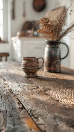 A detailed view of a handmade wooden table reveals the genuine essence of artisan craftsmanship and natural allure