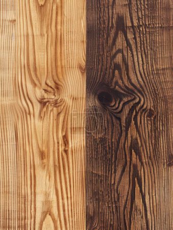 Photo for Detailed close-up of hardwood and softwood, showcasing texture variations and color contrasts under natural light - Royalty Free Image