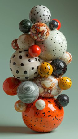 Formas abstractas, surtido lúdico de esferas y cubos en el esquema de color similar al juguete de un niño
