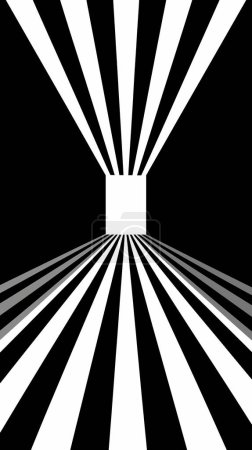 Geometric abstrait, style d'art optique met en valeur l'illusion de mouvement dynamique à travers le noir et blanc contraste saisissant