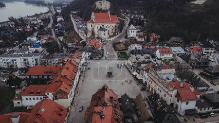 Kazimierz Dolny, Poland. Beautifull small city over Vistula river.  Drone view