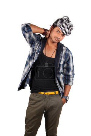 Photo for A young Indian guy in style, on white studio background. - Royalty Free Image