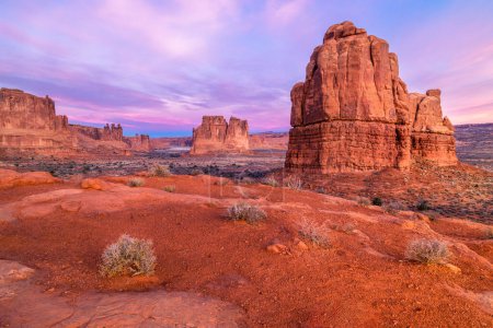 Photo for The sunrise in Arches national Park on a December Winter morning - Royalty Free Image