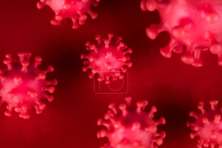 Photo for Virus cells in infected, Pandemic medical health - Royalty Free Image