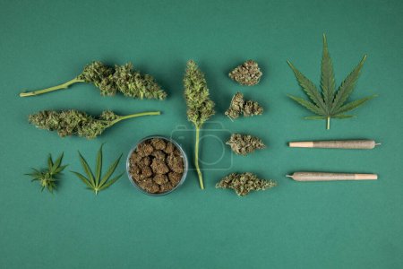 Téléchargez les photos : Bourgeons et feuilles de cannabis - en image libre de droit
