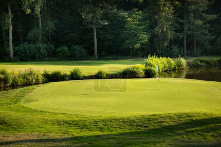 Téléchargez les photos : Terrain de golf dans un beau champ vert - en image libre de droit