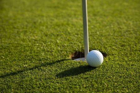 Téléchargez les photos : Une balle de golf sur le terrain de golf - en image libre de droit