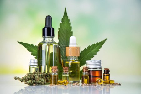 Photo for Cannabis oil in bottles - Royalty Free Image