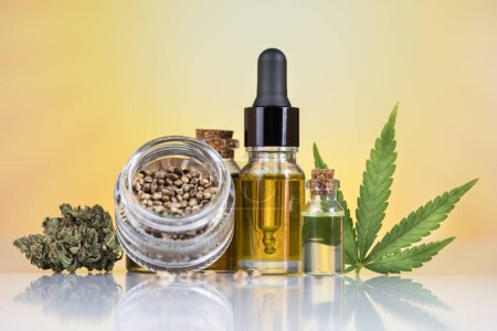 Photo for Cannabis oil and cannabis - Royalty Free Image