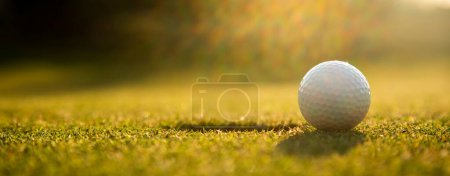 Photo for Golf ball on the green grass - Royalty Free Image
